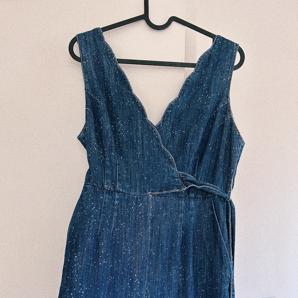 Anthropologie denim wrap jumpsuit